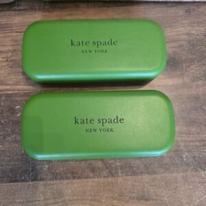 Kate Spade Hard Clamshell Eyeglasses Sunglasses Case‎ Green & Black Lot of 2